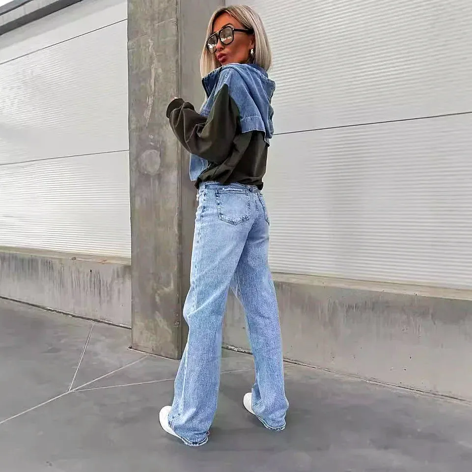 Alma - Veste en jean femme - Avec capuche