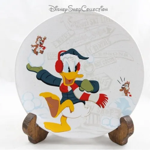 Assiette à dessert HOLIDAY LODGE Disney Donald neige Noel 20 cm