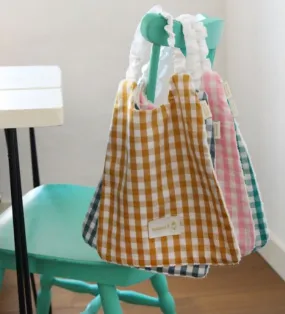Bavoir serviette vichy élastiqué - Barnabé Aime Le Café