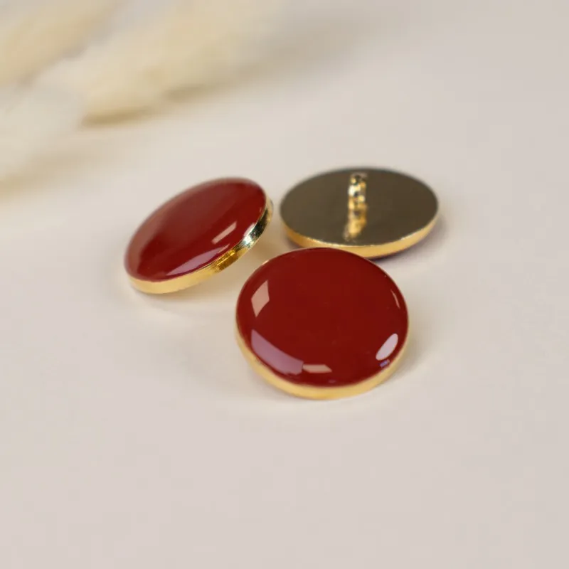Metal button Clarence - red