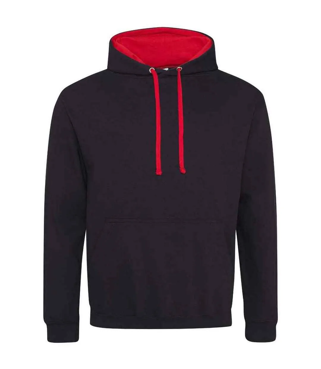 Bright Black / Fire Red Women's Varsity Hoodie by Awdis