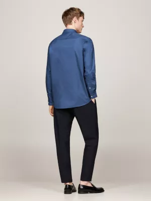 Chemise coupe standard en popeline TH Flex | Bleu | Tommy Hilfiger