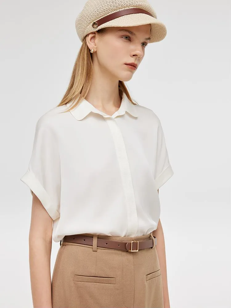 Chemise femme à revers en Soie de mûrier