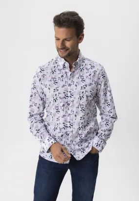 Chemise homme collector imprimé végétal blanche