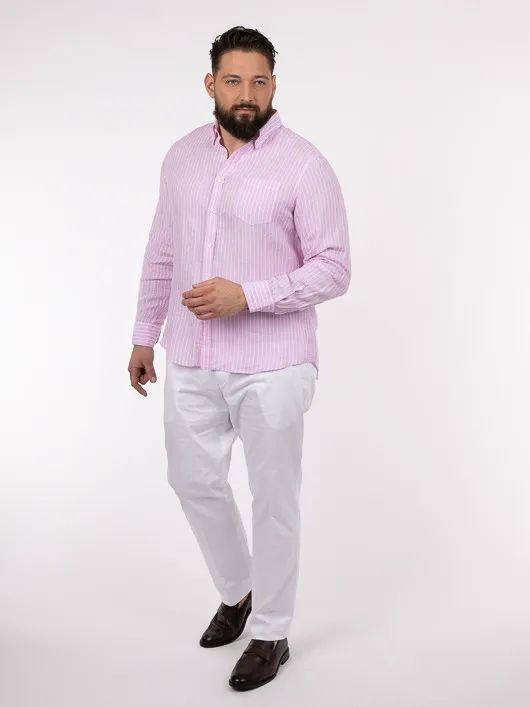 Pink Striped Shirt Paul & Shark Plus Size Men's - Capelstore