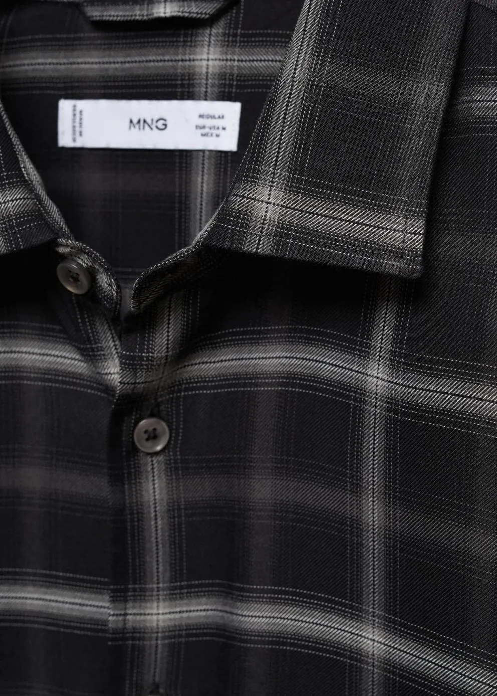 Chemises | Homme MANGO Chemise Regular-fit Carreaux-fenêtres Noir