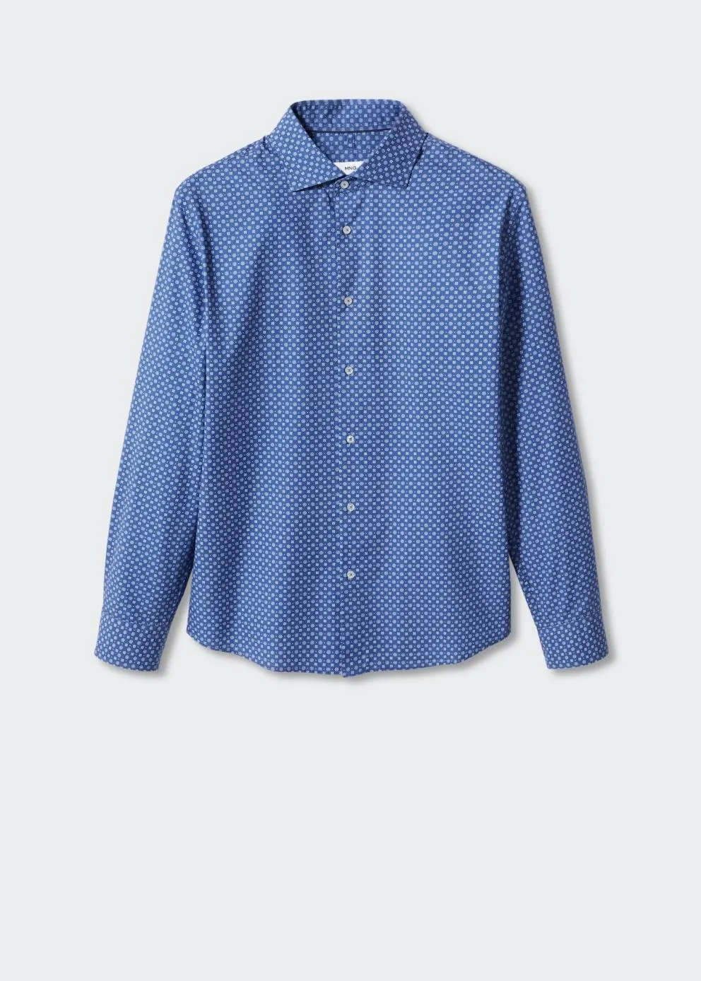 Chemises | Homme MANGO Chemise Slim-fit Imprimée Coton Bleu