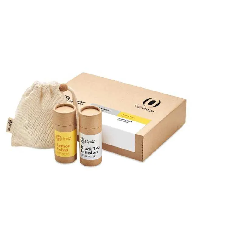 Coffret cadeau gel douche et shampoing vegan "Pastilla"