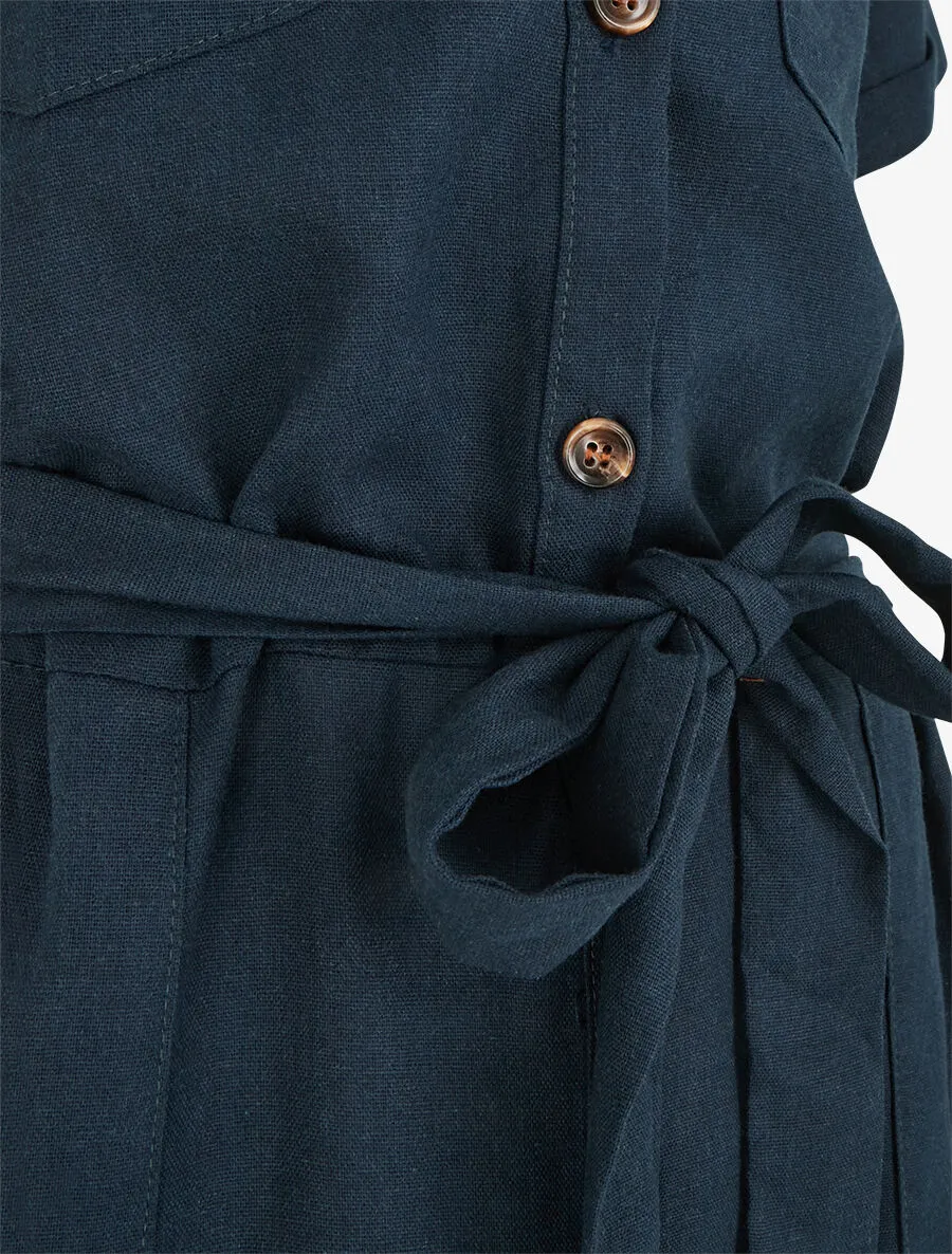 Combinaison unie boutonnée