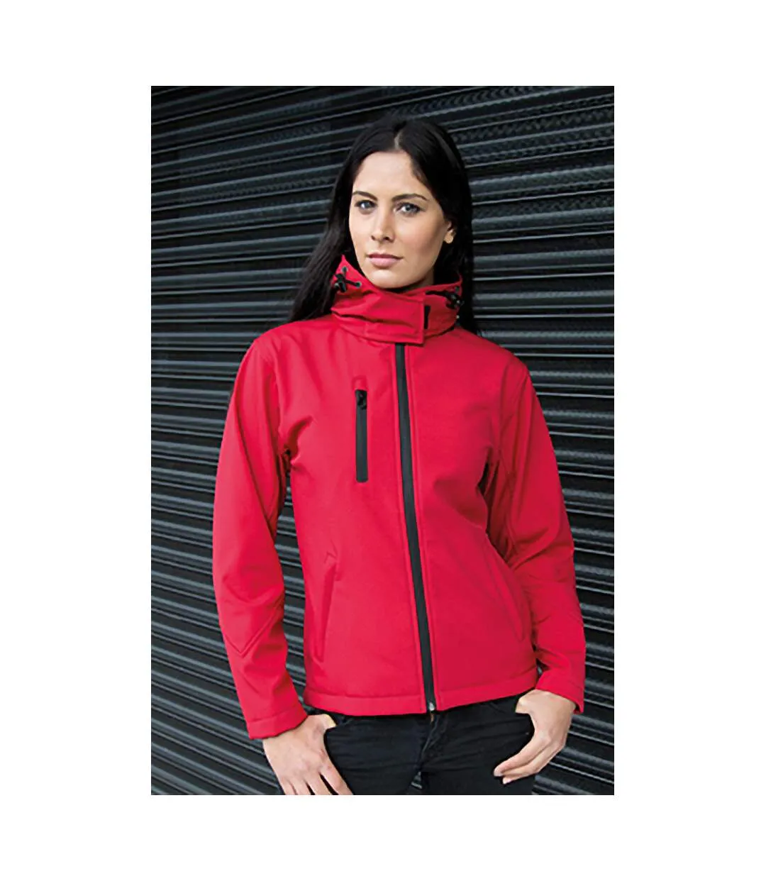 Core Lite Hooded Softshell Jacket Women Red/Black