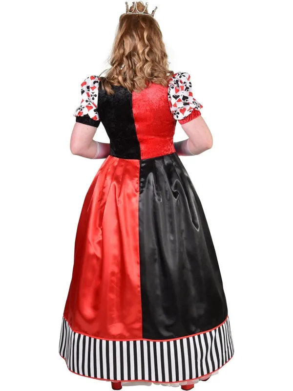 Costume haut de gamme Reine de cœur pour femme, tailles S à XL