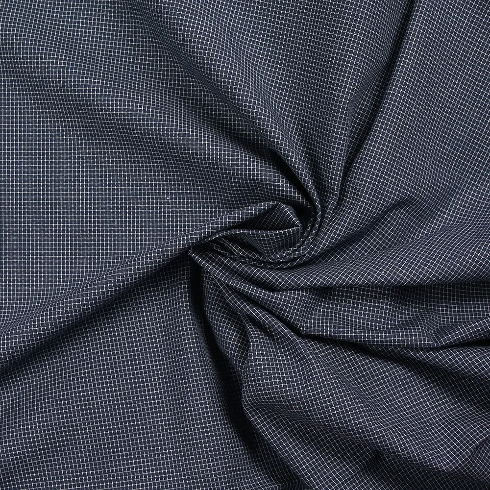 Coton à mini carreaux 2 mm fond bleu nuit