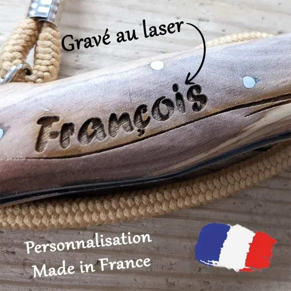 Wooden Engraved Mushroom Knife with Your Name - Brown Color