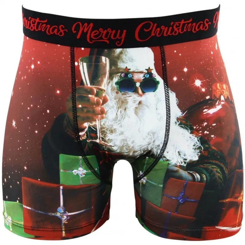 DANDY Men's Microfiber SANTA TCHIN Red Black Boxer Briefs