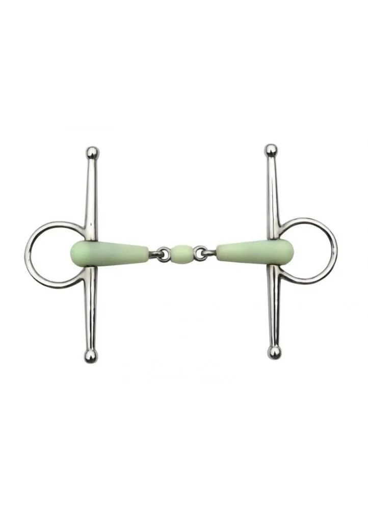 Double jointed resin snaffle bit