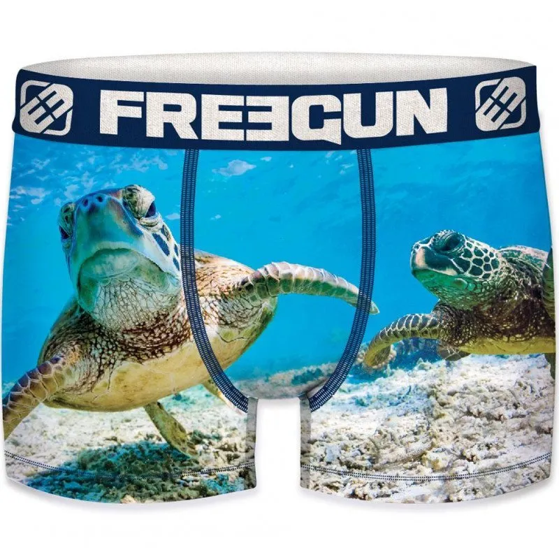 Boxer Homme Microfibre recyclée TOR Bleu Vert FREEGUN