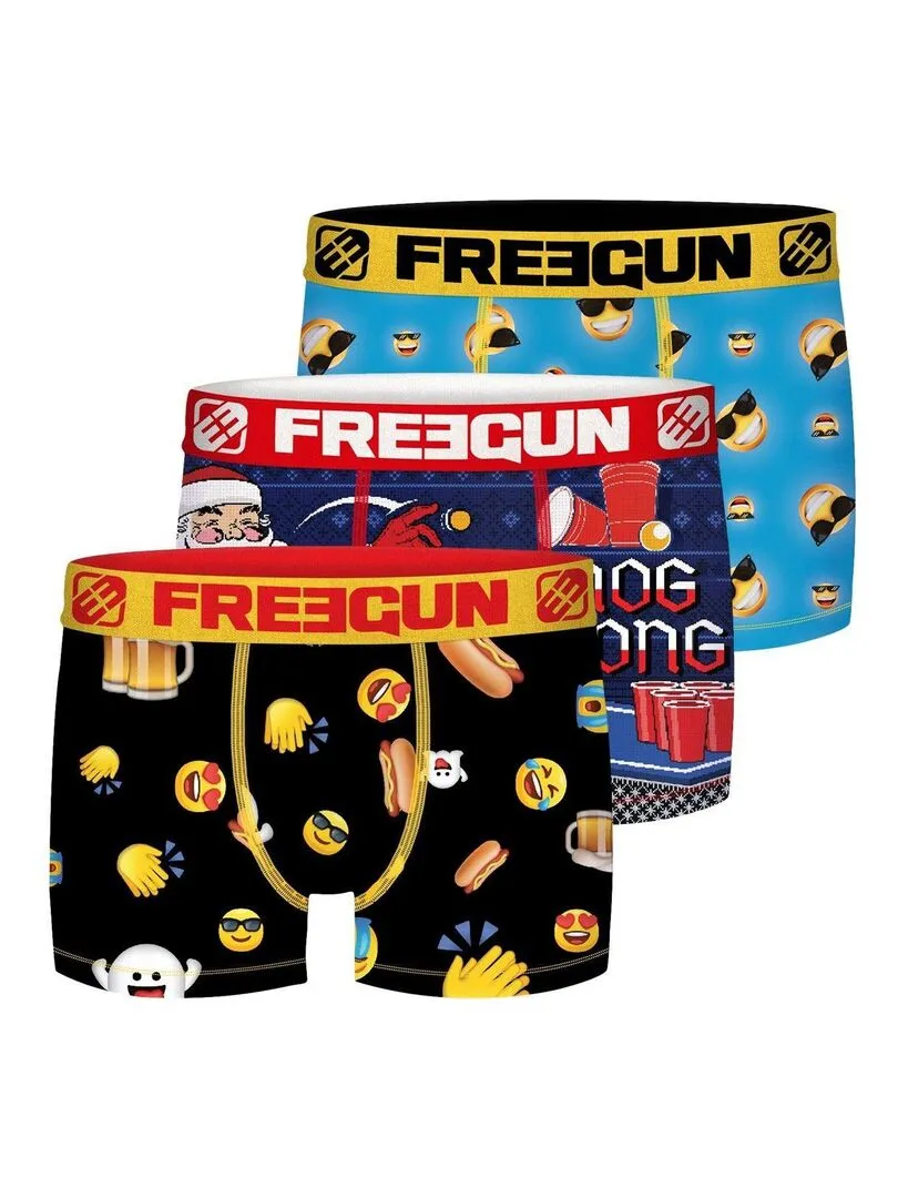 Freegun Men's Microfiber Boxer Briefs 3-Pack - Black