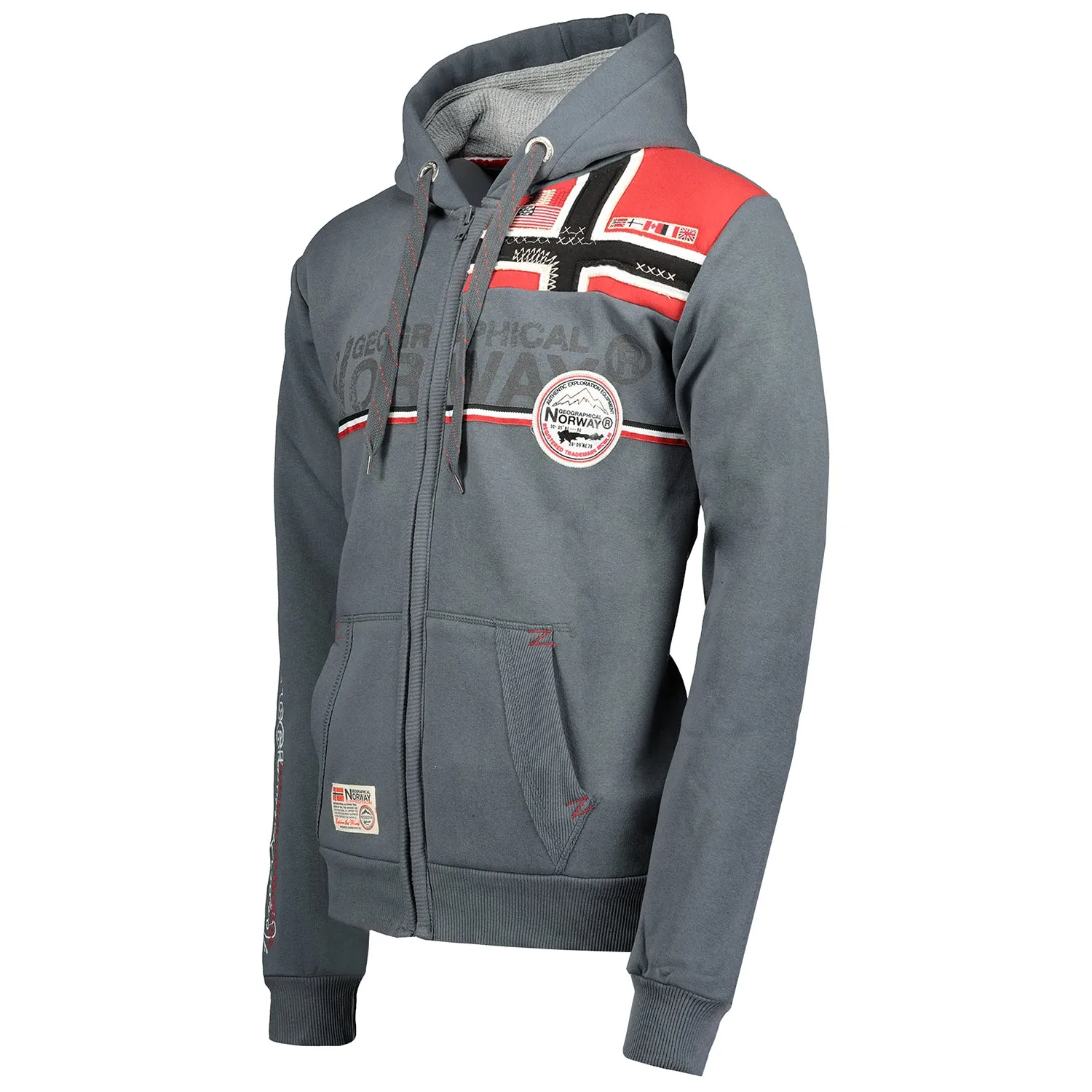 Geographical Norway Faponie Homme - Sweat homme à capuche Gris Foncé