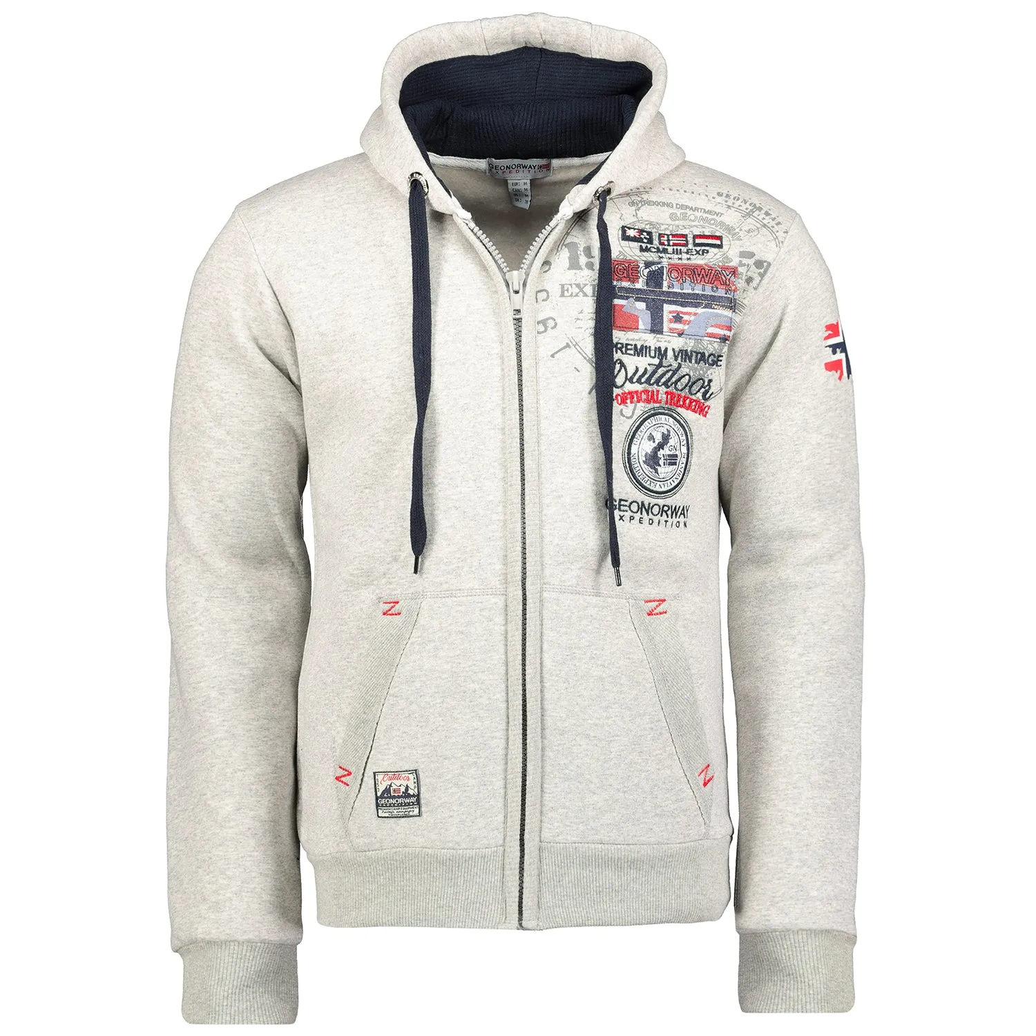 Geographical Norway Gotham Homme - Sweat à Capuche Gris Clair