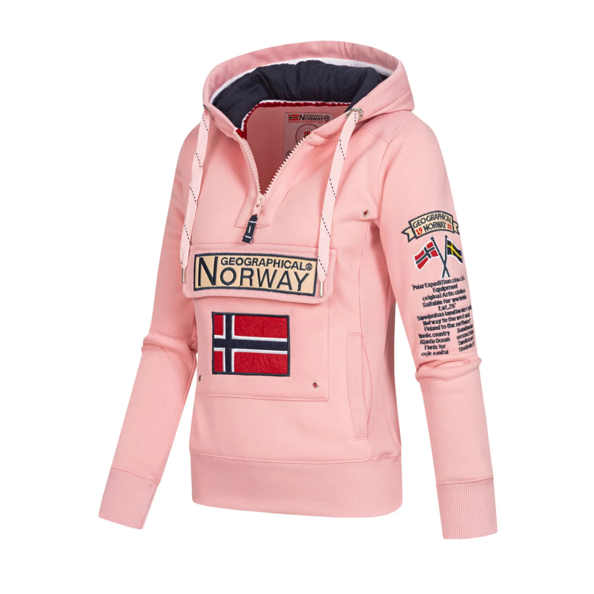Geographical Norway Gymclass Femme - Sweat à capuche Rose Ple