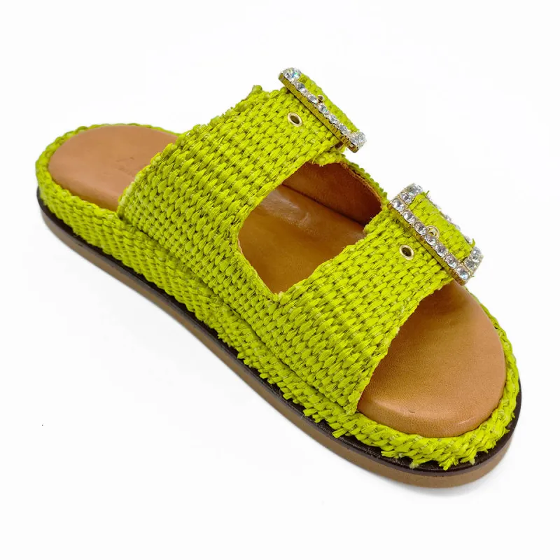 Green raffia mule for women - Alibi - Scarpe shoes