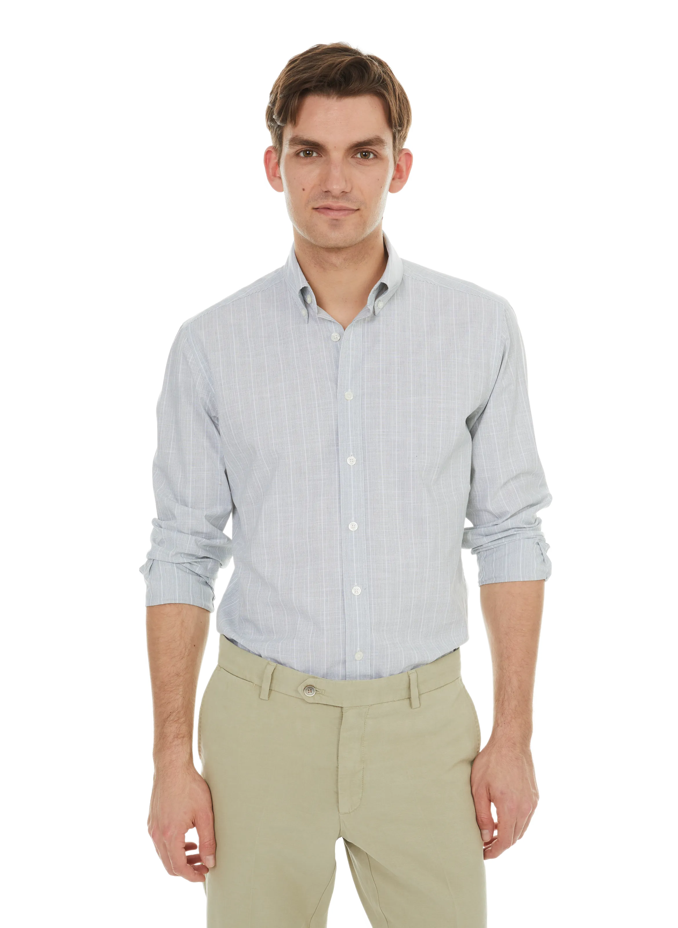 HACKETT  Chemise unie en lin et coton - Vert