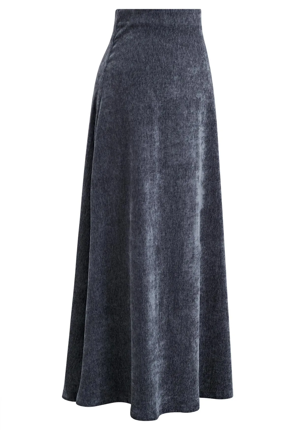 Jupe longue en velours Midnight Glamour en bleu poussiéreux