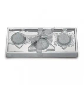 Set of 3 Glass Candle Holders with 3 Included Tea Light Candles