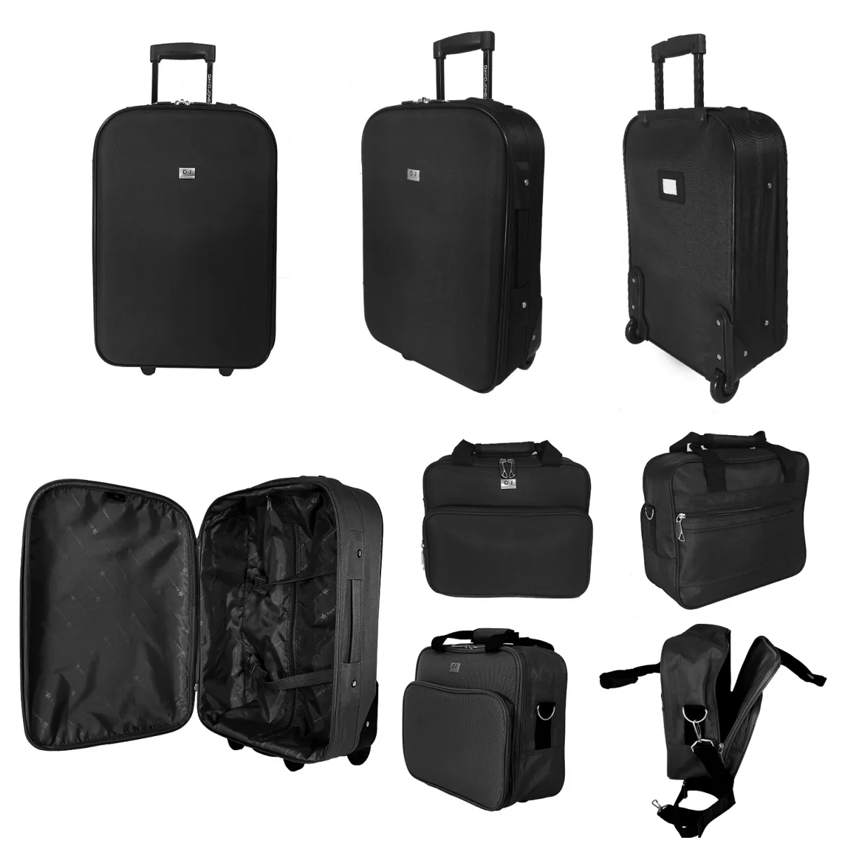 Lot valise cabine 54cm et reporter souple David Jones polyester