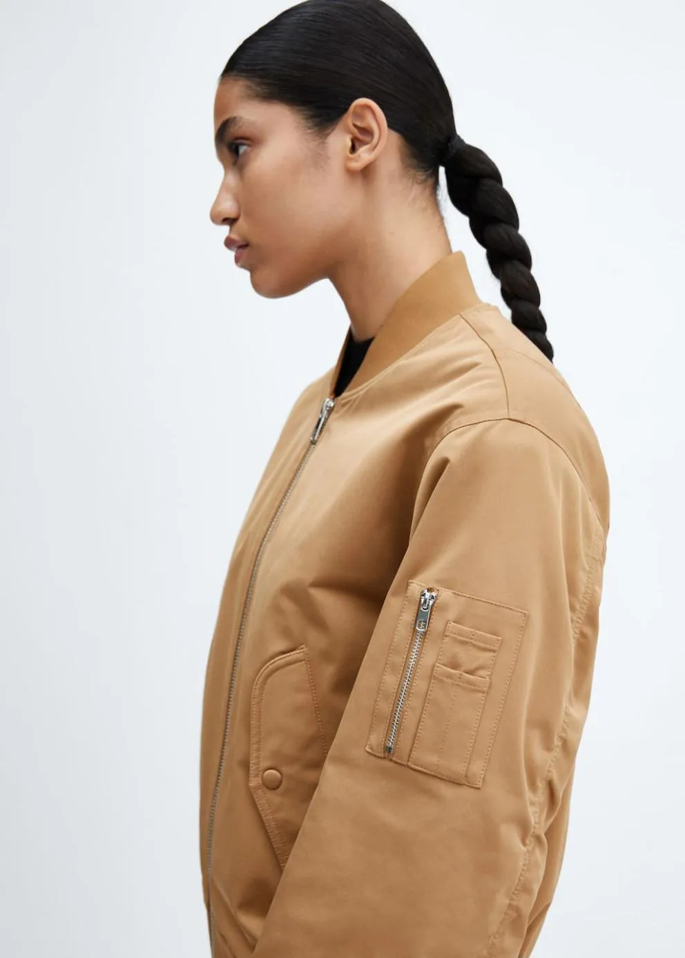 Manteau | Femme MANGO Veste Bomber Oversize Marron Moyen