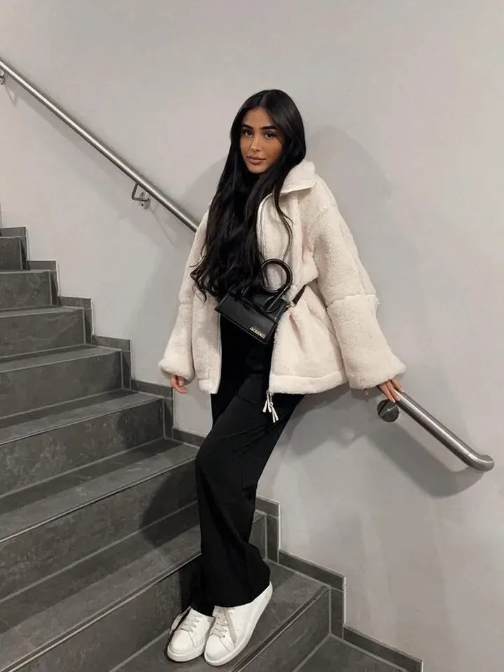 Manteau veste long en laine femme LanaWool