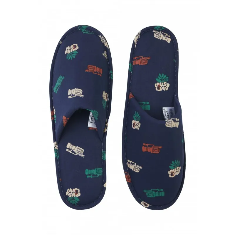 Navy Blue Slippers Magenta X Lousy Livin