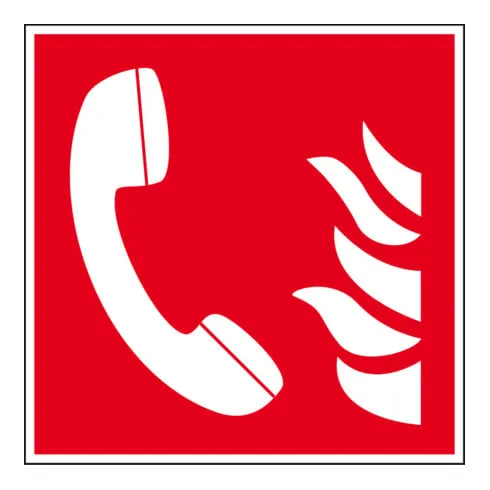 Panneau de protection incendie Eichner Téléphone d'alarme incendie, 15 x 15cm, PVC