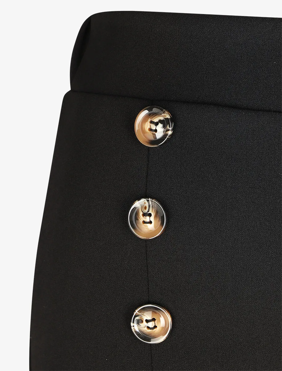 Pantalon à pont ample taille haute