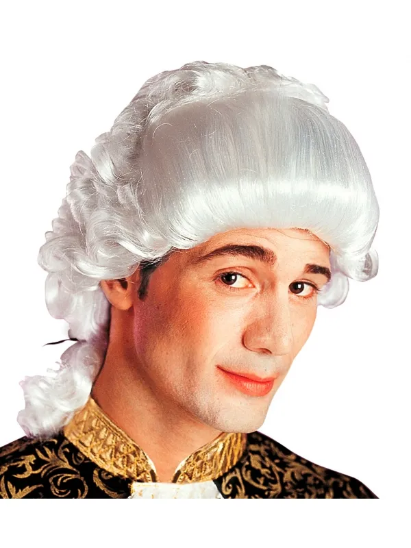 Perruque Baroque, noble Vénitien blanche