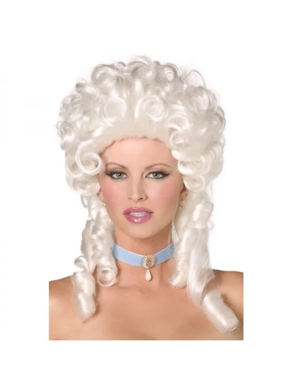 Perruque femme baroque blanche