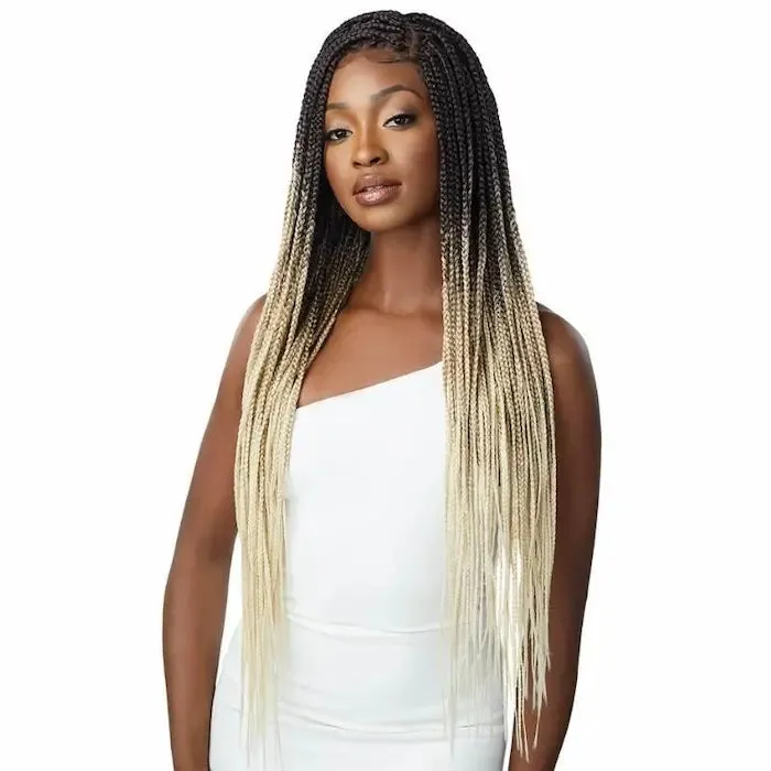 Perruque Lace Frontal Wig Tressée Knotless Square Part Braids - Outré