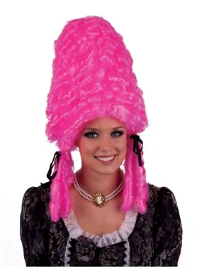 Perruque Pompadour deluxe femme (rose, blanc, noir ou rouge)