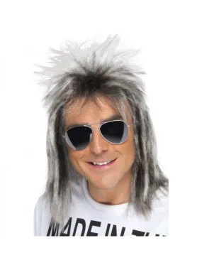 Perruque Rockeur années 80 grise