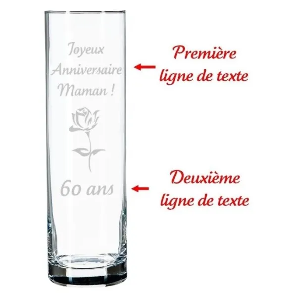 Personalized Glass Engraved Birthday Vase