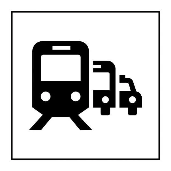 Picto 022 'pôle de correspondance, gare routière' gravoply fd:blanc 250x250mm