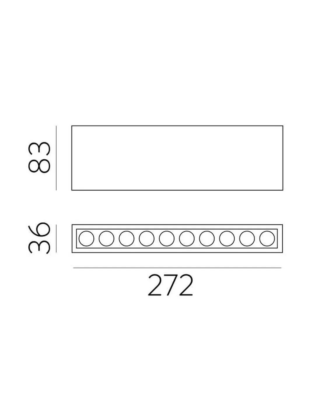 Plafonnier LED INVISIBLE en surface 24W 3000K 1790lm avec 10 spots Blanc/Noir | LéonLeds