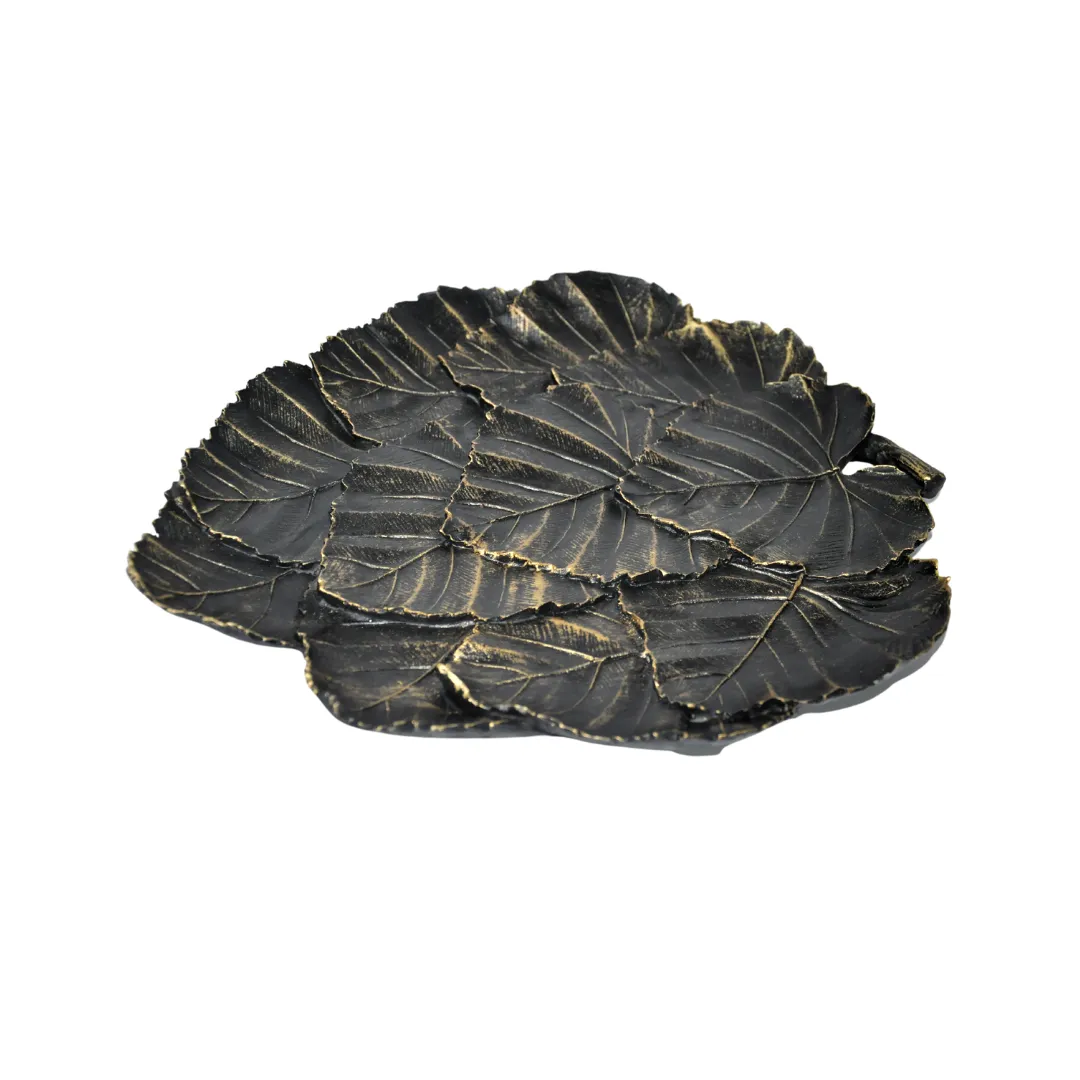 PLAT FLEUR DECORATIVE DORE 