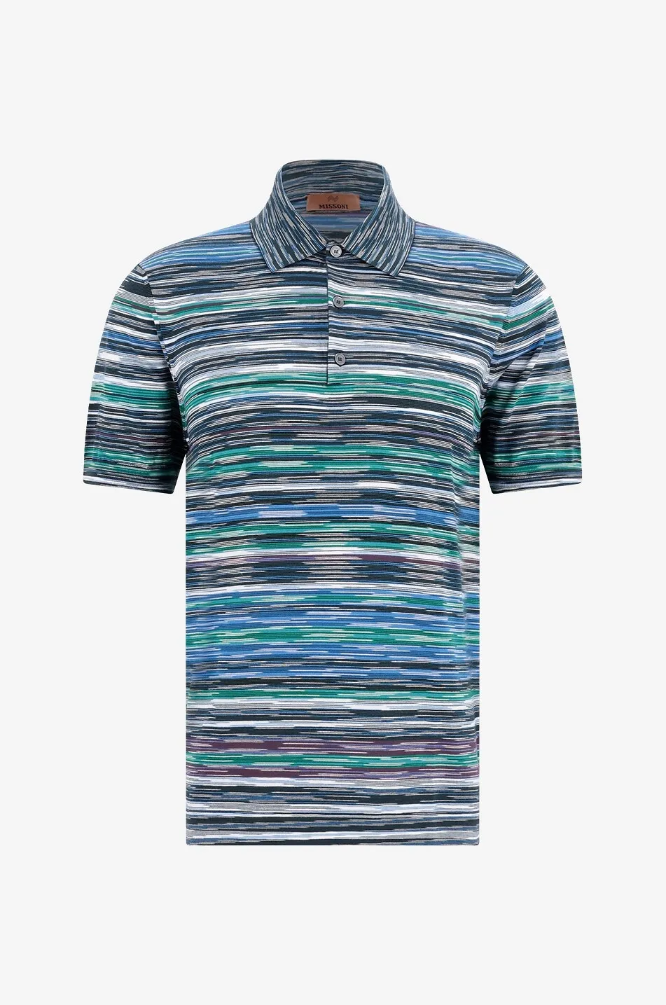 Polo en maille fine à rayures irrégulières