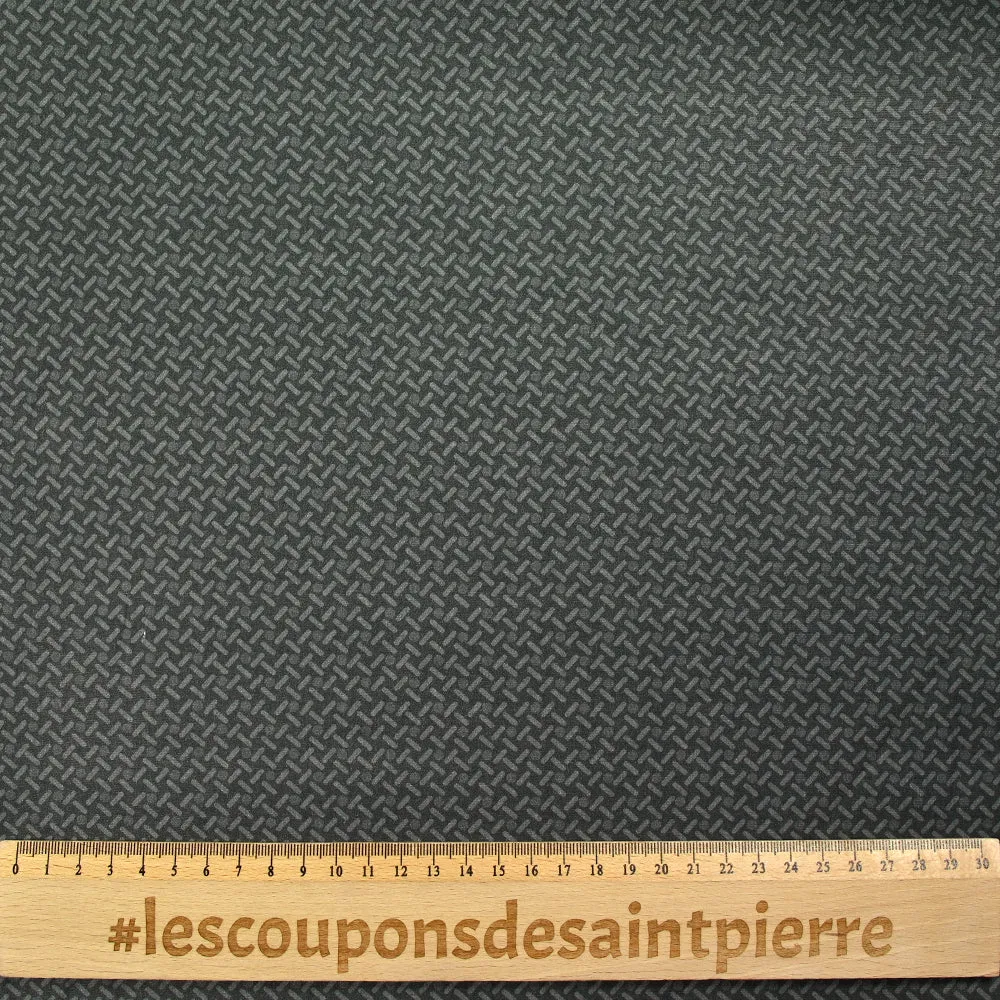 Popeline de coton imprimée chemin en labyrinthe fond gris