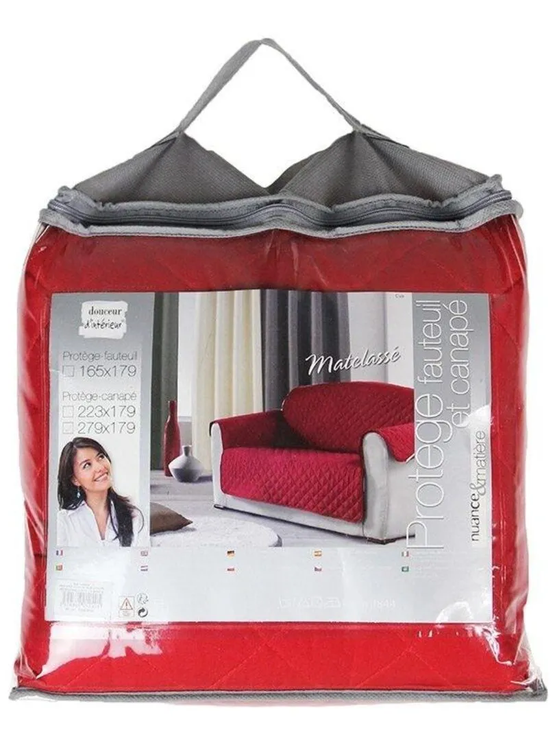 Red Club 3-Seater Sofa Cover - Red