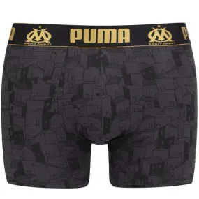 PUMA Marseille Olympique Cotton Men's Boxer Shorts Black Gold QUARTIER.