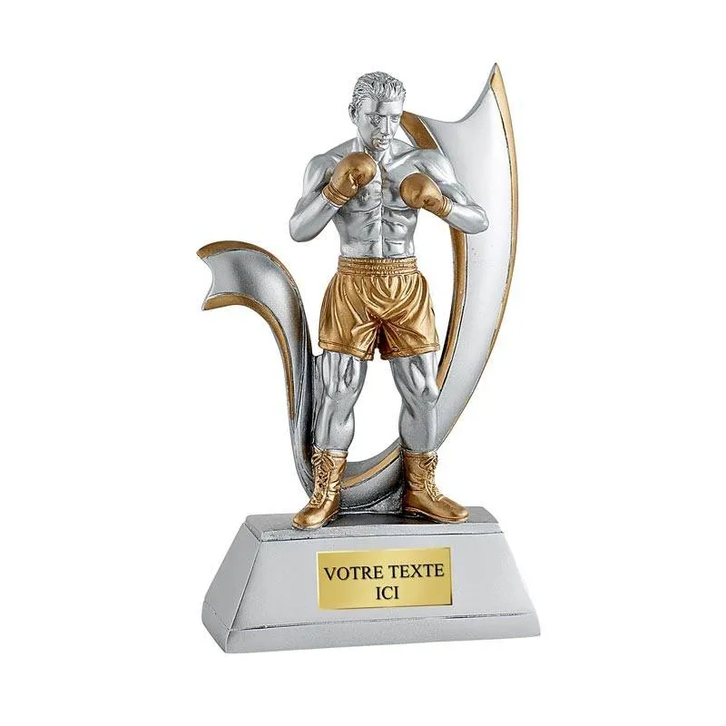 Resin boxing champion trophy figurine