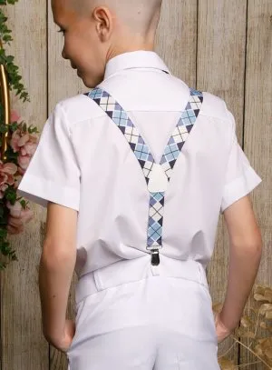 Scottish diamond pattern boy's braces