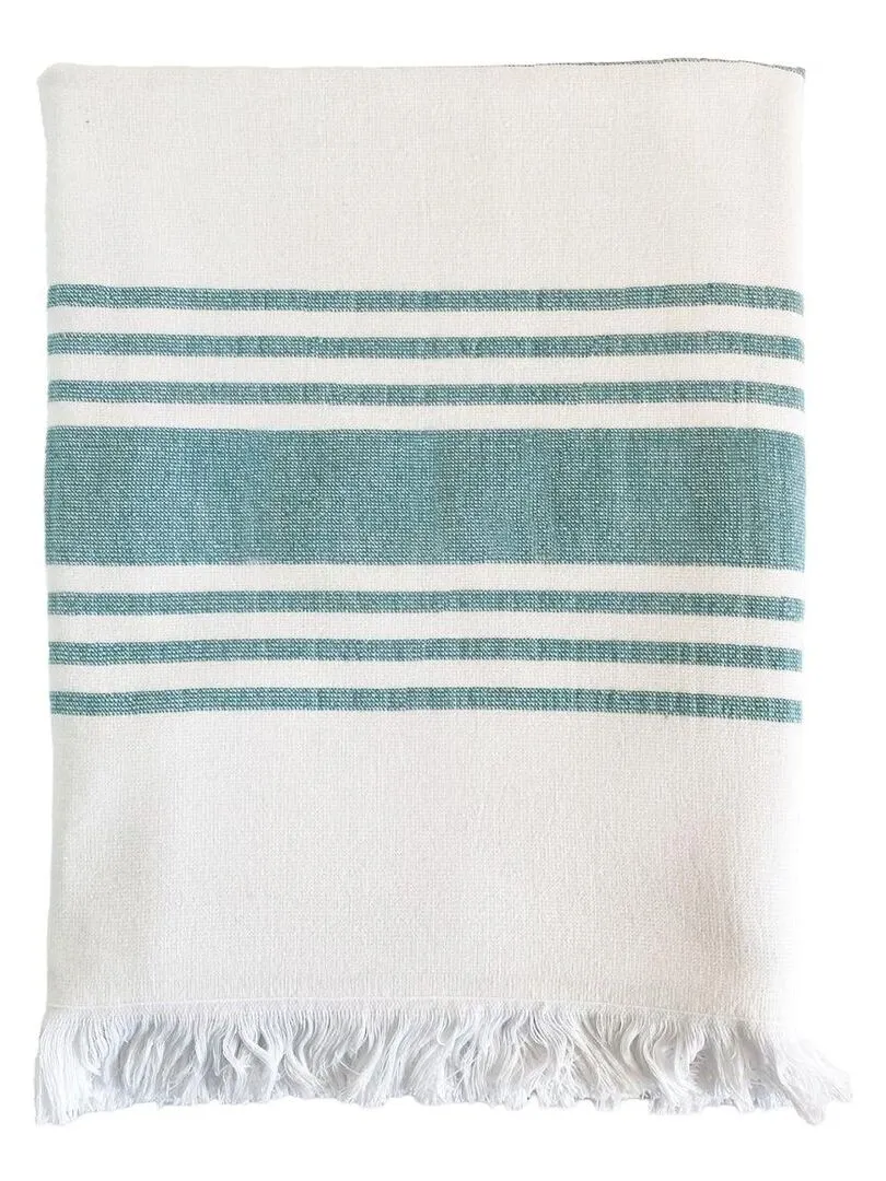 Serviette de plage Fouta doublée éponge Karabuk Latigo 90x160 400g/m² - Vert